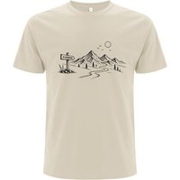 Spreecult Elsewhere - Bio und Fair - Männer Unisex T-Shirt - Natur Berge Sonne
