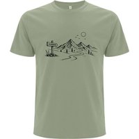 Spreecult Elsewhere - Bio und Fair - Männer Unisex T-Shirt - Natur Berge Sonne