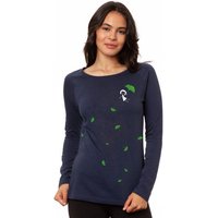 FellHerz Damen Raglan Longsleeve Gingko Girl dunkelblau aus 100% Biobaumwolle