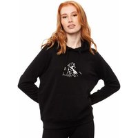 FellHerz Damen Hoodie Doglove schwarz aus 85% Biobaumwolle und 15% recyceltem Polyester