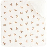 Bebekevi Baby Kapuzenbadetuch 75 × 75 cm aus Musselin & Frottee | Weiche Musselin-Innenseite | inkl. Waschhandschuh | Gemustert