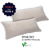 Qupro Spar-Set Pillowcase Doppelpack grey vegane Seide (40 x 80 cm) Silver Grey
