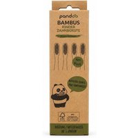 pandoo 4er-Set - Bambus Kinderzahnbürste - vegan