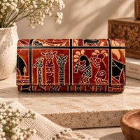 Janselo Savanna Rhythm Design Shanti-Leder-Damen-Geldbörse