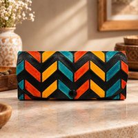 Janselo Nomad Lines Design Shanti-Leder-Brillenetui