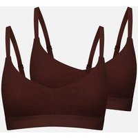 erlich textil Casual Cotton Bralette im 2er Pack mit herausnehmbaren Pads und 94% Baumwolle (aus kontrolliert biologischem Anbau), made in Europe