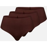 erlich textil Casual Cotton High Waist Brazil String im 3er Pack mit 94% Baumwolle (aus kontrolliert biologischem Anbau), made in Europe