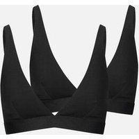 erlich textil Casual Cotton Plunge BH im 2er Pack mit Baumwolle (aus kontrolliert biologischem Anbau), made in Europe