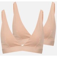 erlich textil Casual Cotton Plunge BH im 2er Pack mit Baumwolle (aus kontrolliert biologischem Anbau), made in Europe