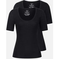 erlich textil Light Touch tiefausgeschnittenes T-shirt im 2er Pack mit weichem Lyocell, made in Europe
