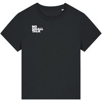 ilovemixtapes NO SMALL TALK Damen T-Shirt mit kleinem Brustprint und Rückendruck