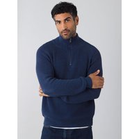 Honest Basics Herren Half-Zip-Strick aus 100% Bio-Baumwolle