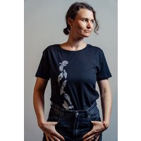 NanMa Shirt Vögel | Bio-Baumwolle | lokal handbedruckt in Österreich | Damen | loose fit | schwarz