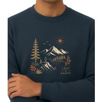 Spreecult Lost & Happy - Unisex Sweatshirt - Bio und Fair - Natur Nacht Berge Wasser