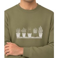 Spreecult Katze im Blumentopf - Unisex Sweatshirt - Bio und Fair