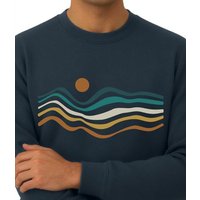 Spreecult Retro Sunset - Unisex Sweatshirt - Bio und Fair - Natur Nacht Berge Wasser