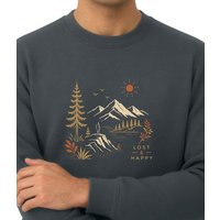Spreecult Lost & Happy - Unisex Sweatshirt - Bio und Fair - Natur Nacht Berge Wasser