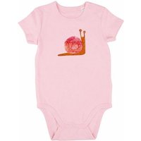 MELAdi Kinder Baby - Body aus Biobaumwolle - Schnecke auf Rosa