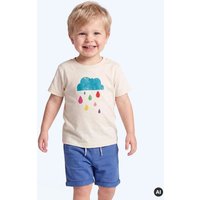 MELAdi Kinder Baby - Shirt aus Biobaumwolle - Regenwolke auf Natural Raw