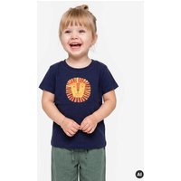 MELAdi Kinder Baby - Shirt aus Biobaumwolle - Löwe auf Navy Blau