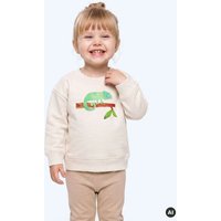 MELAdi Kinder Baby - Sweater aus Biobaumwolle - Chamäleon auf Natural Raw