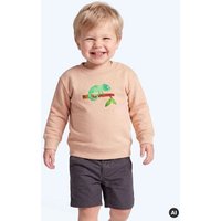 MELAdi Kinder Baby - Sweater aus Biobaumwolle - Chamäleon auf Creme Latte