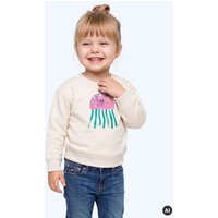 MELAdi Kinder Baby - Sweater aus Biobaumwolle - Qualle auf Natural Raw
