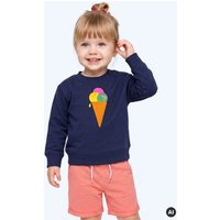 MELAdi Kinder Baby - Sweater aus Biobaumwolle - Eiscreme auf Navy Blue