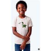 MELAdi Kinder Shirt aus Biobaumwolle - Dinosaurier auf Eco Heather