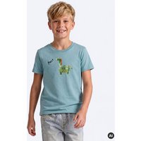 MELAdi Kinder Shirt aus Biobaumwolle - Dino auf Türkis
