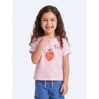 MELAdi Kinder Shirt aus Biobaumwolle - Erdbeere auf Pink