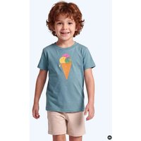 MELAdi Kinder Shirt aus Biobaumwolle - Eiscreme auf Türkis