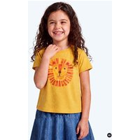 MELAdi Kinder Shirt aus Biobaumwolle - Löwe auf Ocre Gelb