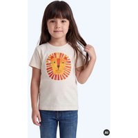 MELAdi Kinder Shirt aus Biobaumwolle - Löwe auf Natural Raw