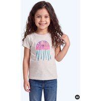 MELAdi Kinder Shirt aus Biobaumwolle - Qualle auf Eco Heather