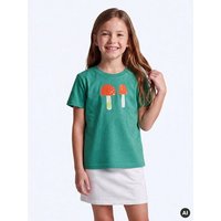 MELAdi Kinder Shirt aus Biobaumwolle - Pilze auf Meadow Green