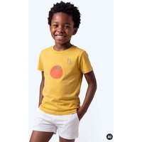 MELAdi Kinder Shirt aus Biobaumwolle - Tomate auf Ocre Gelb