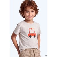 MELAdi Kinder Shirt aus Biobaumwolle - Rotes Auto aus Eco Heather