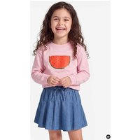 MELAdi Kinder Sweater aus Biobaumwolle - Melone auf Light Pink