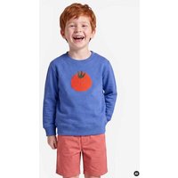 MELAdi Kinder Sweater aus Biobaumwolle - Tomate auf Aqua Blue