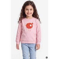 MELAdi Kinder Sweater aus Biobaumwolle - Roter Vogel auf Pink
