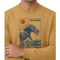 Spreecult Die Große Welle - Unisex Sweatshirt - Bio und Fair - Wald Natur Nacht Berge Japan