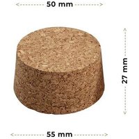 Kork-Deko Verschluss-Korken für Kernloch-Bohrungen Kork ∅ 53 mm | 27x55x50 mm | 100 Stück