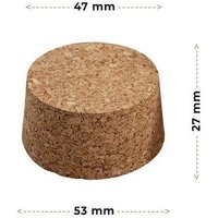 Kork-Deko Verschluss-Korken für Kernloch-Bohrungen Kork ∅ 50mm | 27x53/47 mm | 100 Stück