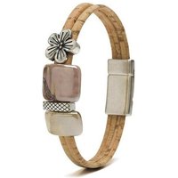 Kork-Deko Korkarmband mit Blumen-Applikation – vegan, handgefertigt, nachhaltig & verstellbar