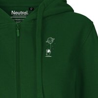 HANDGEDRUCKT "Kosmokind" Frauen Zip Hoody Neutral