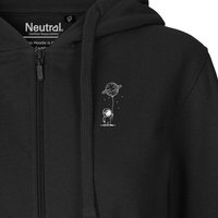 HANDGEDRUCKT "Kosmokind" Frauen Zip Hoody Neutral
