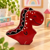 Janselo Dinosaurier Kinder-Spardose aus Shanti-Leder in Rot