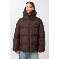 LangerChen Steppjacke mit Kragen und abnehmbarer Kapuze