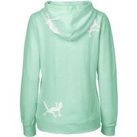 HANDGEDRUCKT "Geckos" Frauen Zip Hoody Neutral